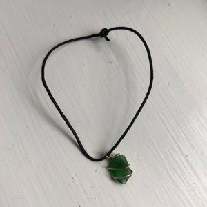 Handmade Green Sea Glass Anklet | Gold Wire Wrap | Beachy Boho Jewelry OS
